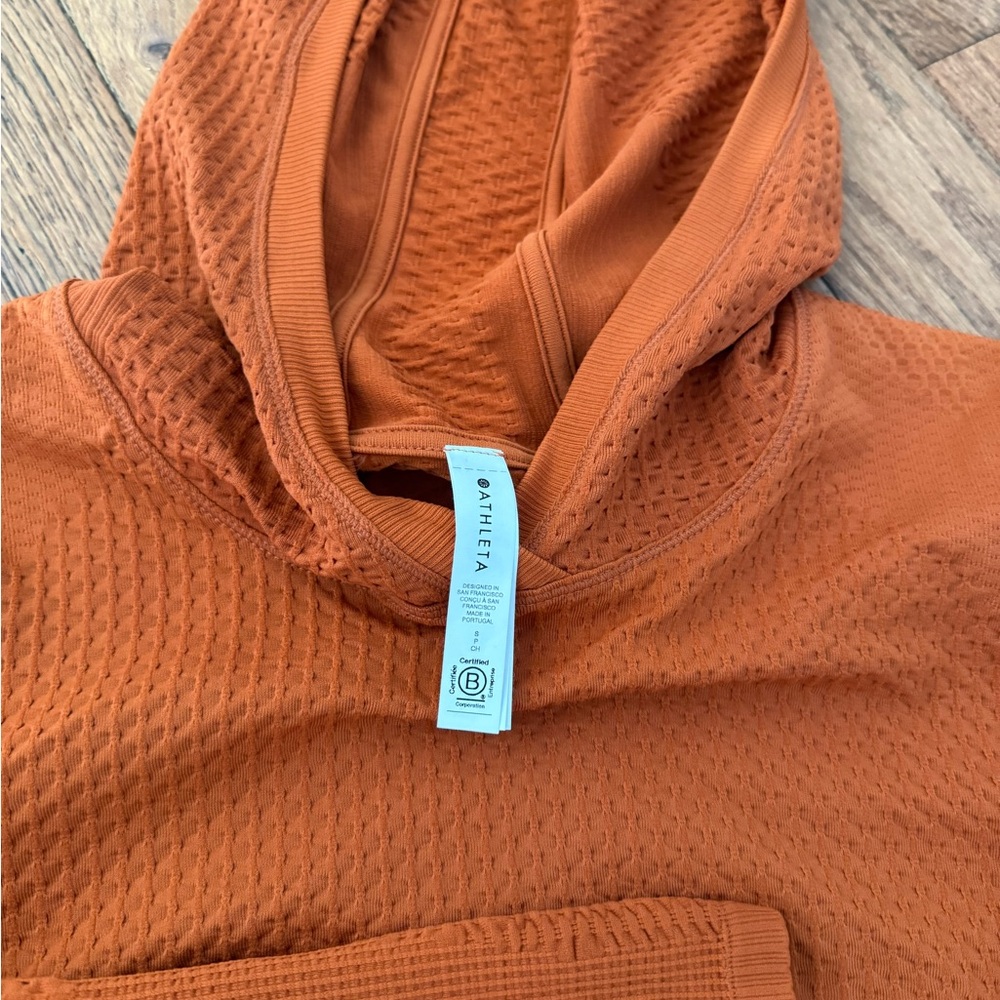 Athleta Burnt Orange Textured Hoodie - Picture 2 of 4